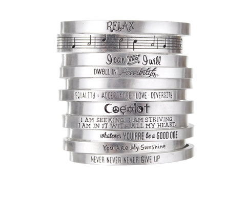 Handcrafted Abraham Lincoln Quote Cuff Bracelet – Recycled Pewter Inspirational Jewelry | Made in USA Whitney Howard Designs  Cuff Bracelets