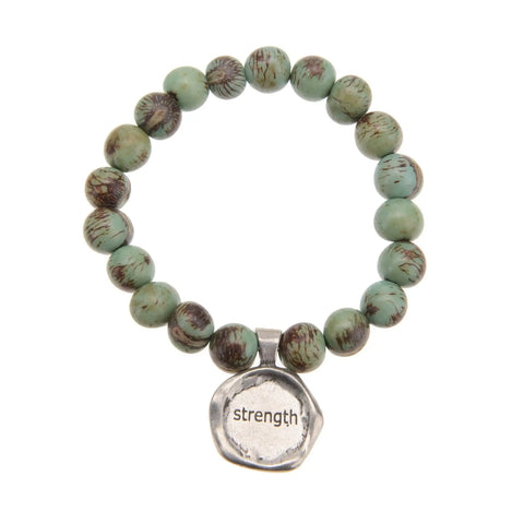 Handcrafted Acai Berry Seed Bracelet With Tiger Aqua Beads And Pewter Wax Seal Charm – Made In USA Whitney Howard Designs  Wax Seals Acai Seeds of Life