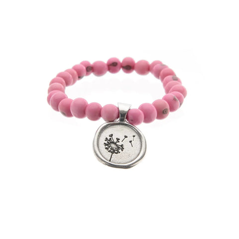 Handcrafted Acai Berry Seed Bracelet With Wax Seal Charm – Hot Pink Beaded Accessory | Made in USA Whitney Howard Designs  Wax Seals Acai Seeds of Life