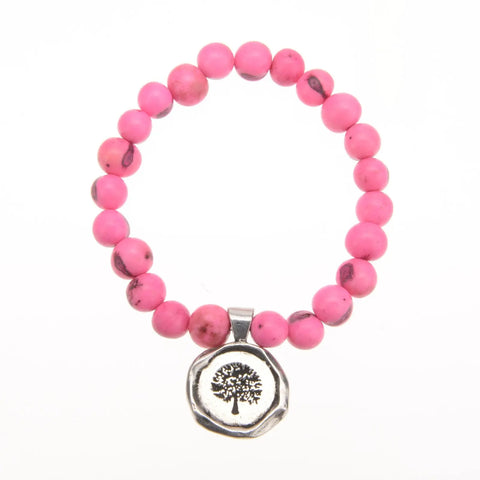Handcrafted Acai Berry Seed Bracelet With Wax Seal Charm – Hot Pink Beaded Accessory | Made in USA Whitney Howard Designs  Wax Seals Acai Seeds of Life