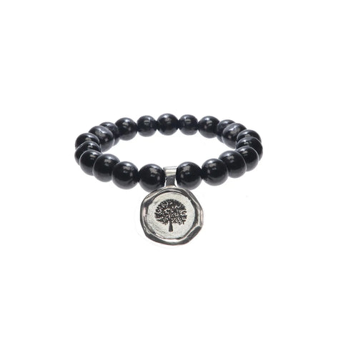 Handcrafted Acai Seed Bracelet With Hope Wax Seal Charm – Black Beaded Jewelry | Made in USA Whitney Howard Designs  Wax Seals Acai Seeds of Life