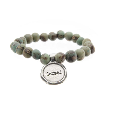 Handcrafted Acai Seed Bracelet with Customizable Pewter Wax Seal – Olive Green Beads | Made in USA Whitney Howard Designs  Wax Seals Acai Seeds of Life