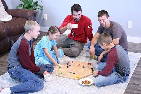 Handcrafted Aggravation Marble Board Game – Double-Sided Classic Family Fun | Made in USA Amish Toy Box  Wooden Toys,Games and Puzzles