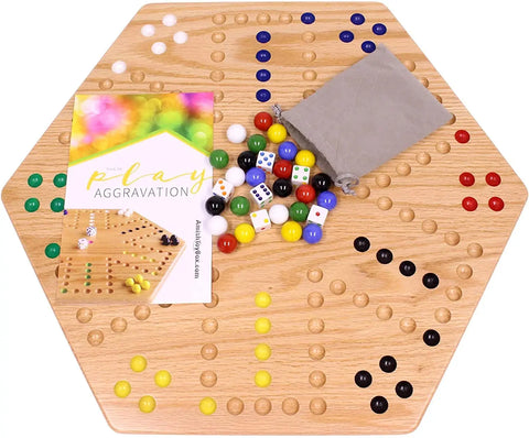 Handcrafted Aggravation Marble Board Game – Double-Sided Classic Family Fun | Made in USA Amish Toy Box  Wooden Toys,Games and Puzzles