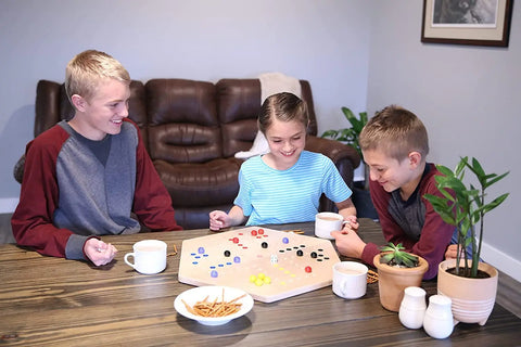 Handcrafted Aggravation Marble Board Game – Double-Sided Classic Family Fun | Made in USA Amish Toy Box  Wooden Toys,Games and Puzzles