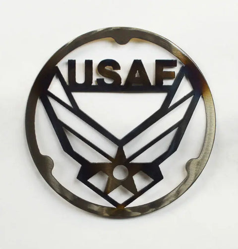 Handcrafted Airforce Metal Trivet – Patriotic Kitchen Hot Plate | Unique Heat-Treated USA Made Decor Knights Home Decor  item
