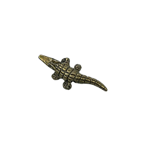 Handcrafted Alligator Pewter Charm Pendant – Silver or Antique Gold Finish | Made in USA Bayou Jewelry Accessory Michelle Marie Boutique  Charms and Pendants