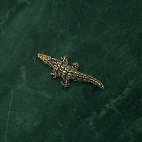 Handcrafted Alligator Pewter Charm Pendant – Silver or Antique Gold Finish | Made in USA Bayou Jewelry Accessory Michelle Marie Boutique  Charms and Pendants