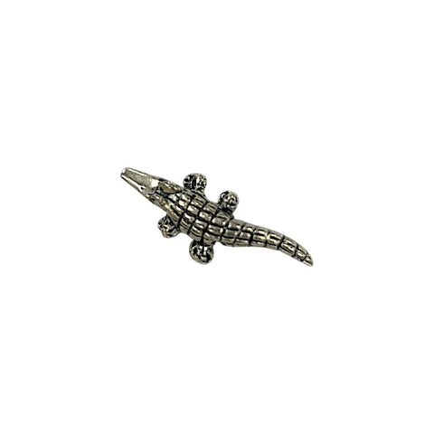 Handcrafted Alligator Pewter Charm Pendant – Silver or Antique Gold Finish | Made in USA Bayou Jewelry Accessory Michelle Marie Boutique  Charms and Pendants