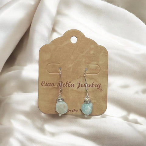 Handcrafted Amazonite Sterling Silver Dangle Earrings – Genuine Gemstone Jewelry | Made in USA by Ciao Bella Michelle Marie Boutique  Earrings