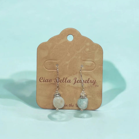 Handcrafted Amazonite Sterling Silver Dangle Earrings – Genuine Gemstone Jewelry | Made in USA by Ciao Bella Michelle Marie Boutique  Earrings