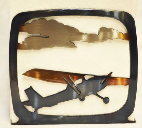 Handcrafted American-Made Metal Napkin Holder – Rustic Airplane Design | Made in USA Knights Home Decor  item