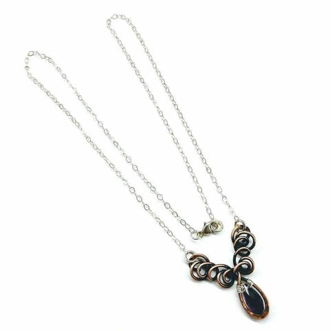 Handcrafted Amethyst Crystal Wire Sculpted Necklace – Sterling Silver Copper | Made in USA Alexa Martha Designs  Necklace