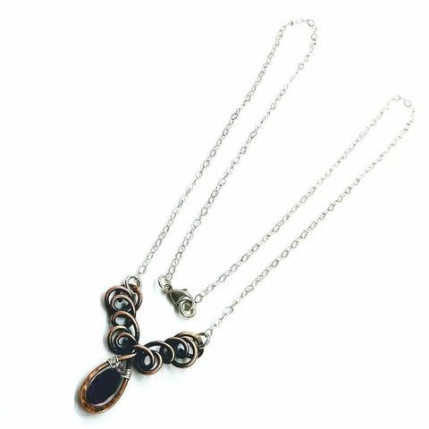 Handcrafted Amethyst Crystal Wire Sculpted Necklace – Sterling Silver Copper | Made in USA Alexa Martha Designs  Necklace