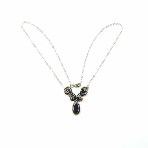 Handcrafted Amethyst Crystal Wire Sculpted Necklace – Sterling Silver Copper | Made in USA Alexa Martha Designs  Necklace