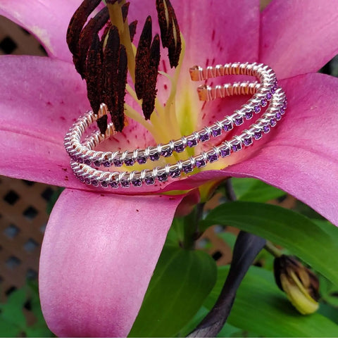 Handcrafted Amethyst Wire Wrapped Tennis Bracelet Bangle – Montana Artisan | Made in USA Alexa Martha Designs  Bangles /Bracelets