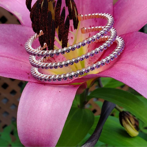 Handcrafted Amethyst Wire Wrapped Tennis Bracelet Bangle – Montana Artisan | Made in USA Alexa Martha Designs  Bangles /Bracelets