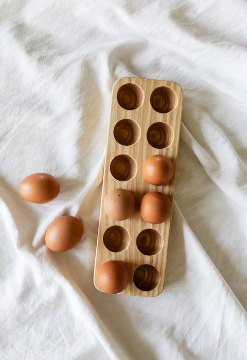 Handcrafted Amish Ash Wood Egg Holder – Dozen and Half Dozen Sizes | Food-Safe Finish – Made in USA Millstream Home  Kitchen + Dining