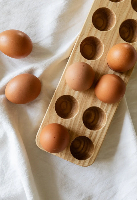 Handcrafted Amish Ash Wood Egg Holder – Dozen and Half Dozen Sizes | Food-Safe Finish – Made in USA Millstream Home  Kitchen + Dining