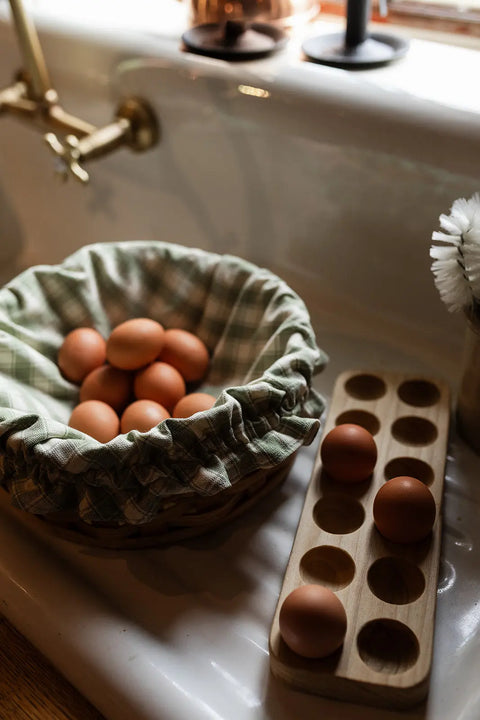 Handcrafted Amish Ash Wood Egg Holder – Dozen and Half Dozen Sizes | Food-Safe Finish – Made in USA Millstream Home  Kitchen + Dining