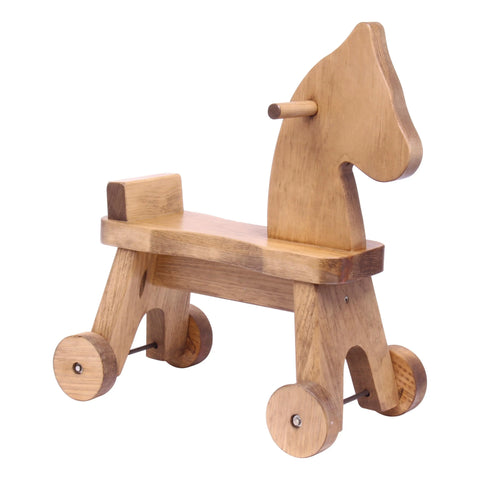Handcrafted Amish Wooden Toddler Ride-On Horse Toy 18 Inch – Non-Toxic Finish | Made in USA Amish Toy Box  Toy