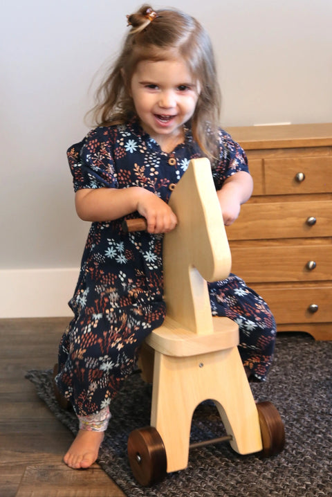 Handcrafted Amish Wooden Toddler Ride-On Horse Toy 18 Inch – Non-Toxic Finish | Made in USA Amish Toy Box  Toy