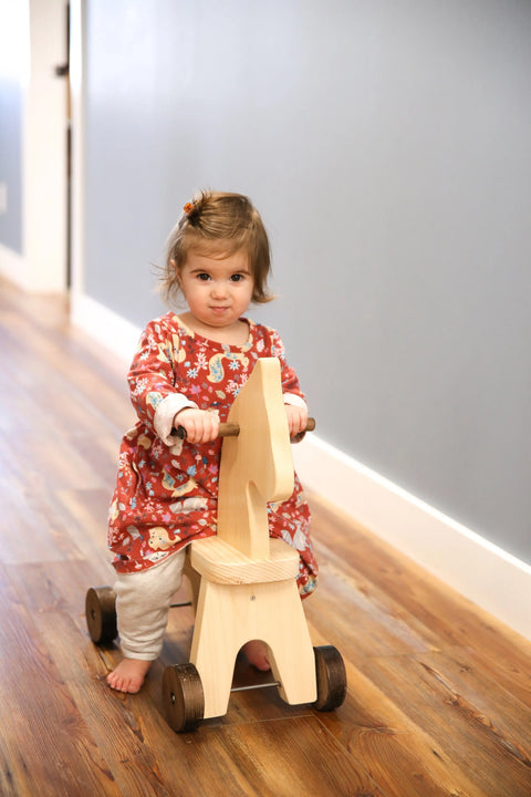 Handcrafted Amish Wooden Toddler Ride-On Horse Toy 18 Inch – Non-Toxic Finish | Made in USA Amish Toy Box  Toy
