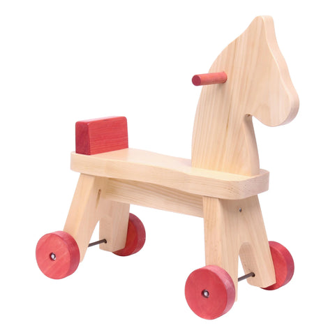 Handcrafted Amish Wooden Toddler Ride-On Horse Toy 18 Inch – Non-Toxic Finish | Made in USA Amish Toy Box  Toy