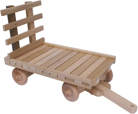 Handcrafted Amish Wooden Toy Hay Wagon 10 Inch – Durable Poplar Wood Kids Farm Play | Made in USA Amish Toy Box  Wooden Toys