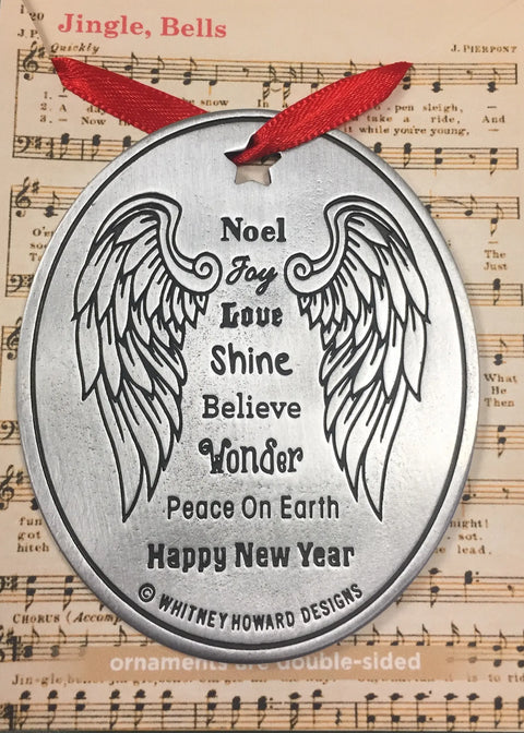Handcrafted Angel Holiday Ornament – Recycled Lead-Free Pewter | Inspirational Christmas Gift | Made in USA Whitney Howard Designs  Ornaments