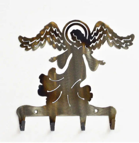 Handcrafted Angel Key Holder – Rustic Metal Wall Rack for Keys and Small Items | Made in USA Knights Home Decor  item