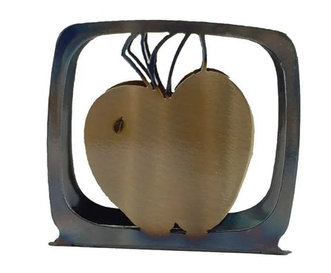 Handcrafted Apple Metal Napkin Holder – Rustic Kitchen Organizer | Made in USA Craftsmanship Knights Home Decor  item