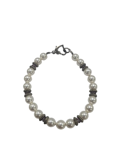 Handcrafted Austrian Pearl Bracelet 7 Inch – Silver Accents Heart Clasp | Elegant Jewelry Gift Made in USA Michelle Marie Boutique  Bracelet