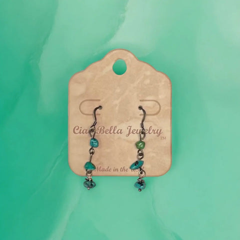 Handcrafted Aventurine Stone Drop Earrings – Lightweight Triple Rock Design | Made in USA Jewelry Michelle Marie Boutique  Earrings