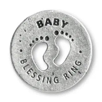 Handcrafted Baby Blessing Ring Charm – Recycled Pewter Token for Baby Shower Gifts | Made in USA Whitney Howard Designs  Blessing Ring