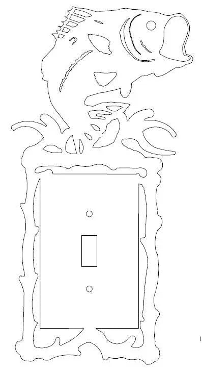 Handcrafted Bass Fish Light Switch Cover – Rustic Toggle Wall Plate Decor | Made in USA Knights Home Decor  item