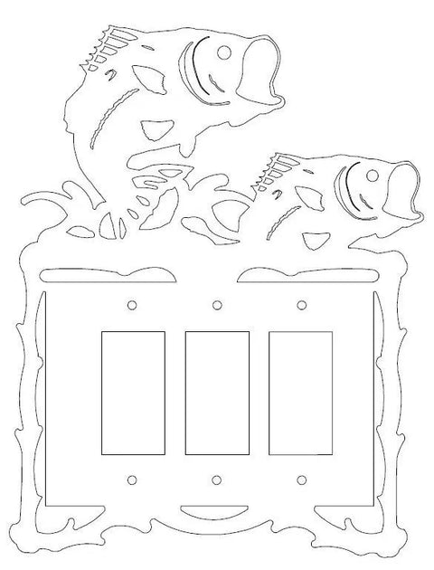 Handcrafted Bass Fish Light Switch Cover – Rustic Toggle Wall Plate Decor | Made in USA Knights Home Decor  item