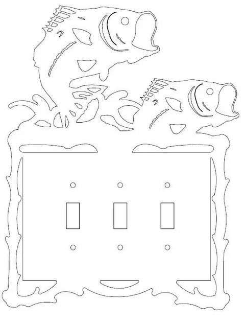 Handcrafted Bass Fish Light Switch Cover – Rustic Toggle Wall Plate Decor | Made in USA Knights Home Decor  item