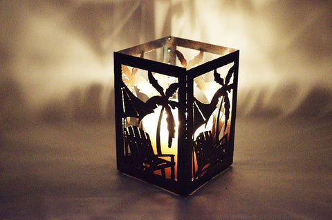 Handcrafted Beach Scene Candle Holder – 4 Inch Candle Capacity – Coastal Decorative Accent | Made in USA Knights Home Decor  item