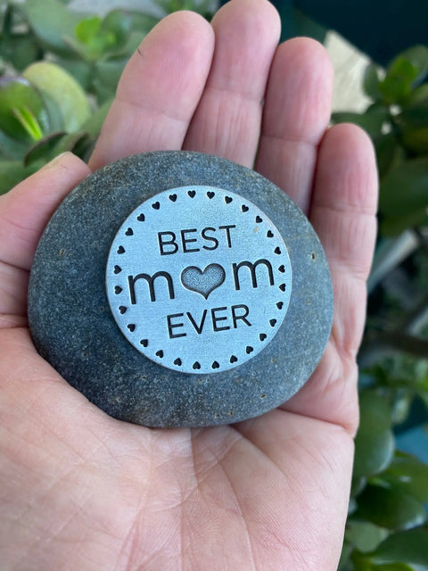 Handcrafted Best Mom Ever Keepsake Stone Decorative Paperweight – Whitney Howard Designs | Made in USA Whitney Howard Designs  Rock Garden