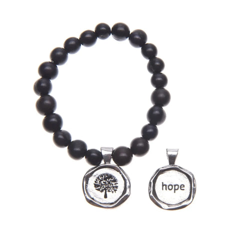 Handcrafted Black Acai Seed Bracelet with Inspirational Wax Seal Charm – Unique Natural Beads | Made in USA Whitney Howard Designs  Wax Seals Acai Seeds of Life