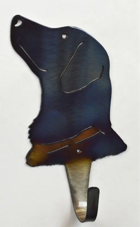 Handcrafted Black Lab Dog Coat and Towel Hook – Steel Wall Mount | Made in USA Knights Home Decor  item