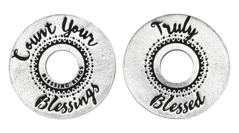 Handcrafted Blessing Ring Charm – Count Your Blessings Engraved Pewter | Made in USA Inspirational Jewelry Gift Whitney Howard Designs  Blessing Ring