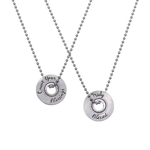 Handcrafted Blessing Ring Charm – Count Your Blessings Engraved Pewter | Made in USA Inspirational Jewelry Gift Whitney Howard Designs  Blessing Ring