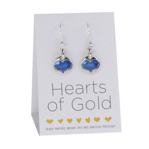 Handcrafted Blue Heart Earrings – Silver-Tone Drop Jewelry | Made in USA Whitney Howard Designs  Earrings