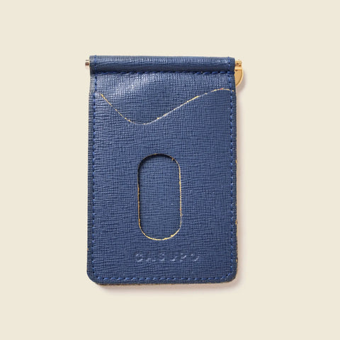 Handcrafted Blue Leather Money Clip Wallet 4.25 Inch – Handmade in USA CASUPO  Money Clip Wallet