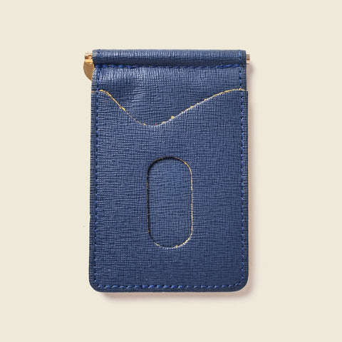 Handcrafted Blue Leather Money Clip Wallet 4.25 Inch – Handmade in USA CASUPO  Money Clip Wallet