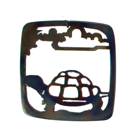 Handcrafted Box Turtle Metal Coaster – Rustic Home Decor Accent | Made in USA Knights Home Decor  item