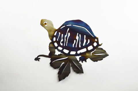 Handcrafted Box Turtle Metal Wall Art – Colorful Heat-Treated Design | Made in USA Knights Home Decor  item