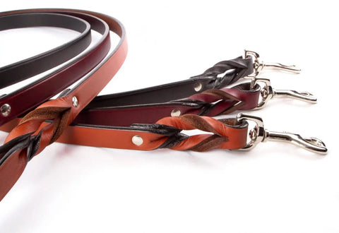 Handcrafted Braided Bridle Leather Dog Leash – Durable Comfort – Auburn Leathercrafters | Made in USA Auburn Leathercrafters  item